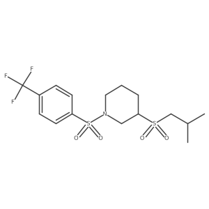 3-(2-Methylpropanesulfonyl)-1-[4-(trifluoromethyl)benzenesulfonyl]piperidine Structure