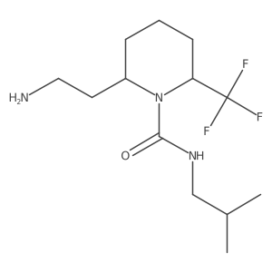 2-(2-aminoethyl)-N-(2-methylpropyl)-6-(trifluoromethyl)piperidine-1-carboxamide结构式