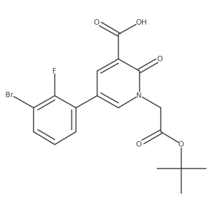 5-(3-Bromo-2-fluorophenyl)-1-[2-(tert-butoxy)-2-oxoethyl]-2-oxo-1,2-dihydropyridine-3-carboxylic acid结构式