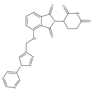 2-(2,6-dioxopiperidin-3-yl)-4-({[1-(pyridin-3-yl)-1H-1,2,3-triazol-4-yl]methyl}amino)-2,3-dihydro-1H-isoindole-1,3-dione结构式