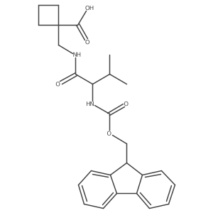 1-{[(2S)-2-({[(9H-fluoren-9-yl)methoxy]carbonyl}amino)-3-methylbutanamido]methyl}cyclobutane-1-carboxylic acid Structure