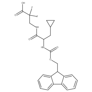 3-[(2S)-3-cyclopropyl-2-({[(9H-fluoren-9-yl)methoxy]carbonyl}amino)propanamido]-2,2-difluoropropanoic acid结构式