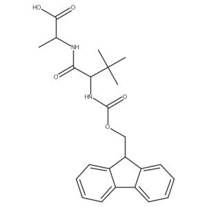 (2R)-2-[(2R)-2-({[(9H-fluoren-9-yl)methoxy]carbonyl}amino)-3,3-dimethylbutanamido]propanoic acid Structure