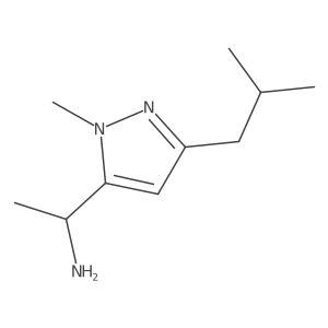 (1S)-1-[1-methyl-3-(2-methylpropyl)-1H-pyrazol-5-yl]ethan-1-amine结构式