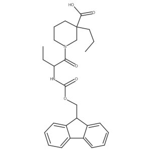 1-[(2R)-2-({[(9H-fluoren-9-yl)methoxy]carbonyl}amino)butanoyl]-3-propylpiperidine-3-carboxylic acid Structure