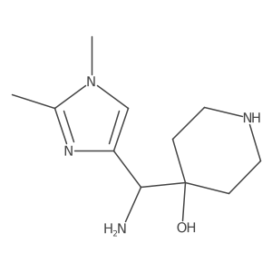 4-[amino(1,2-dimethyl-1H-imidazol-4-yl)methyl]piperidin-4-ol Structure