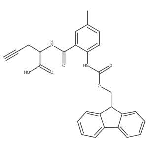 2-{[2-({[(9H-fluoren-9-yl)methoxy]carbonyl}amino)-5-methylphenyl]formamido}pent-4-ynoic acid Structure