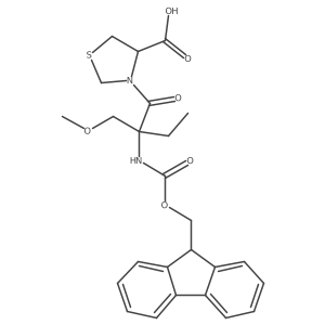 3-[2-({[(9H-fluoren-9-yl)methoxy]carbonyl}amino)-2-(methoxymethyl)butanoyl]-1,3-thiazolidine-4-carboxylic acid结构式