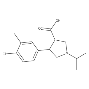 4-(4-Chloro-3-methylphenyl)-1-(propan-2-yl)pyrrolidine-3-carboxylic acid结构式