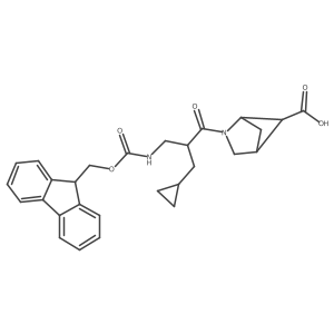 2-[2-(cyclopropylmethyl)-3-({[(9H-fluoren-9-yl)methoxy]carbonyl}amino)propanoyl]-2-azabicyclo[2.1.1]hexane-5-carboxylic acid结构式