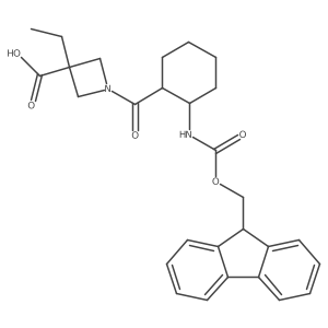 3-ethyl-1-[2-({[(9H-fluoren-9-yl)methoxy]carbonyl}amino)cyclohexanecarbonyl]azetidine-3-carboxylic acid Structure
