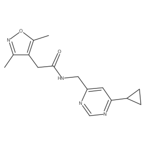 N-((6-cyclopropylpyrimidin-4-yl)methyl)-2-(3,5-dimethylisoxazol-4-yl)acetamide Structure