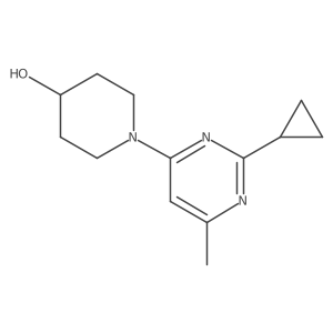 1-(2-Cyclopropyl-6-methylpyrimidin-4-yl)piperidin-4-ol结构式