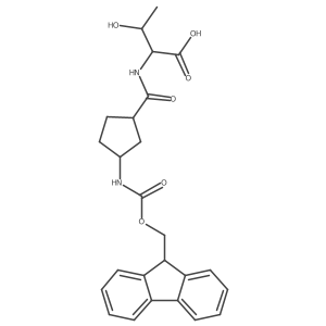 (2S,3R)-2-{[(1RS,3SR)-3-({[(9H-fluoren-9-yl)methoxy]carbonyl}amino)cyclopentyl]formamido}-3-hydroxybutanoic acid结构式