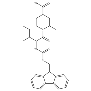 (2RS,4RS)-1-[(2S,3S)-2-({[(9H-fluoren-9-yl)methoxy]carbonyl}amino)-3-methylpentanoyl]-2-methylpiperidine-4-carboxylic acid Structure