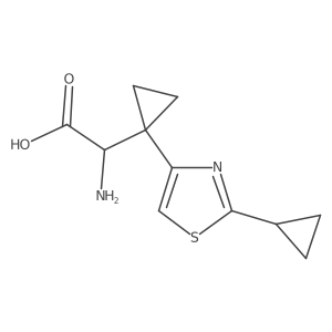 2-Amino-2-[1-(2-cyclopropyl-1,3-thiazol-4-yl)cyclopropyl]acetic acid Structure