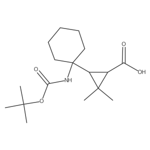 3-(1-{[(Tert-butoxy)carbonyl]amino}cyclohexyl)-2,2-dimethylcyclopropane-1-carboxylic acid Structure