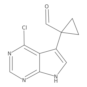 1-{4-chloro-7H-pyrrolo[2,3-d]pyrimidin-5-yl}cyclopropane-1-carbaldehyde结构式