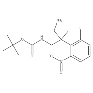 tert-butyl N-[3-amino-2-(2-fluoro-6-nitrophenyl)-2-methylpropyl]carbamate结构式