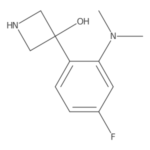 3-[2-(Dimethylamino)-4-fluorophenyl]azetidin-3-ol结构式