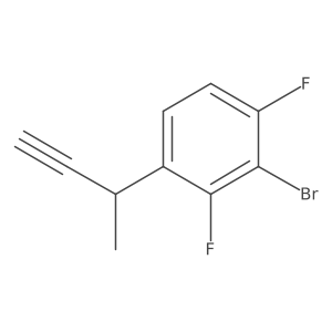 2-Bromo-4-(but-3-yn-2-yl)-1,3-difluorobenzene结构式
