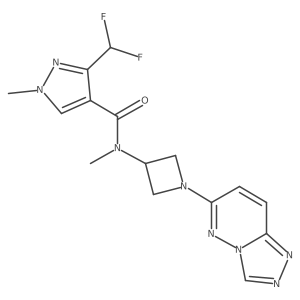 3-(difluoromethyl)-N,1-dimethyl-N-(1-{[1,2,4]triazolo[4,3-b]pyridazin-6-yl}azetidin-3-yl)-1H-pyrazole-4-carboxamide结构式