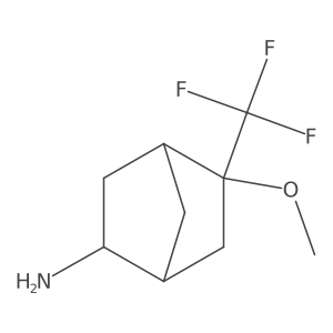 rac-(1R,2S,4R,5R)-5-methoxy-5-(trifluoromethyl)bicyclo[2.2.1]heptan-2-amine结构式