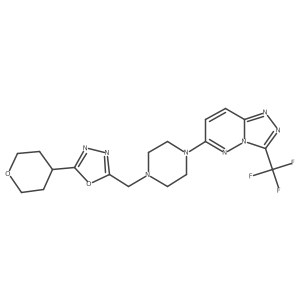 1-{[5-(Oxan-4-yl)-1,3,4-oxadiazol-2-yl]methyl}-4-[3-(trifluoromethyl)-[1,2,4]triazolo[4,3-b]pyridazin-6-yl]piperazine结构式