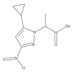 2-(5-cyclopropyl-3-nitro-1H-pyrazol-1-yl)propanoic acid结构式