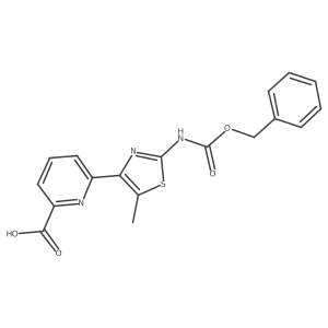 6-(2-{[(Benzyloxy)carbonyl]amino}-5-methyl-1,3-thiazol-4-yl)pyridine-2-carboxylic acid结构式
