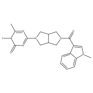 5-fluoro-6-methyl-2-[5-(1-methylindole-3-carbonyl)-1,3,3a,4,6,6a-hexahydropyrrolo[3,4-c]pyrrol-2-yl]-5H-pyrimidin-4-one结构式