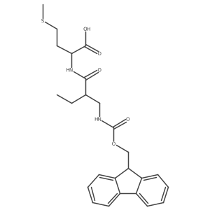(2R)-2-{2-[({[(9H-fluoren-9-yl)methoxy]carbonyl}amino)methyl]butanamido}-4-(methylsulfanyl)butanoic acid结构式