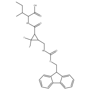 (2S)-2-{[(1RS,3SR)-3-[({[(9H-fluoren-9-yl)methoxy]carbonyl}amino)methyl]-2,2-difluorocyclopropyl]formamido}-3-methylpentanoic acid Structure