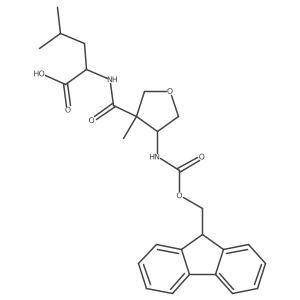 (2R)-2-{[4-({[(9H-fluoren-9-yl)methoxy]carbonyl}amino)-3-methyloxolan-3-yl]formamido}-4-methylpentanoic acid结构式