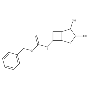 rac-benzyl N-[(1R,2S,3R,5R,6S)-2,3-dihydroxybicyclo[3.2.0]heptan-6-yl]carbamate Structure