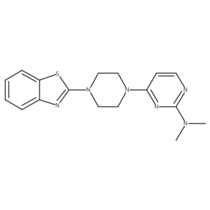 4-[4-(1,3-benzothiazol-2-yl)piperazin-1-yl]-N,N-dimethylpyrimidin-2-amine结构式