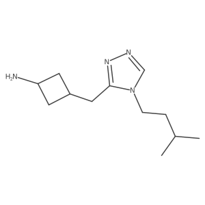 3-((4-Isopentyl-4H-1,2,4-triazol-3-yl)methyl)cyclobutan-1-amine Structure