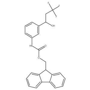 (9H-fluoren-9-yl)methyl N-[3-(3,3,3-trifluoro-1-hydroxypropyl)phenyl]carbamate结构式