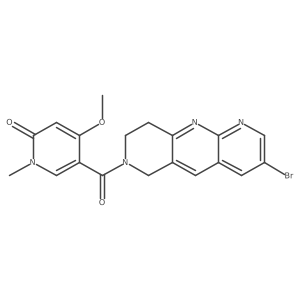 5-{3-bromo-6H,7H,8H,9H-pyrido[2,3-b]1,6-naphthyridine-7-carbonyl}-4-methoxy-1-methyl-1,2-dihydropyridin-2-one Structure