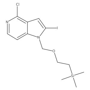 4-Chloro-2-iodo-1-[[2-(trimethylsilyl)ethoxy]methyl]-1H-pyrrolo[3,2-c]pyridine结构式
