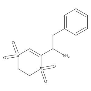 1,4-Dithiin-2-methanamine, 5,6-dihydro-I+/--(phenylmethyl)-, 1,1,4,4-tetraoxide结构式
