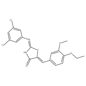 (2Z,5Z)-2-[(3,5-dichlorophenyl)imino]-5-(4-ethoxy-3-methoxybenzylidene)-1,3-thiazolidin-4-one Structure