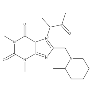 1,3-dimethyl-8-[(2-methylpiperidin-1-yl)methyl]-7-(3-oxobutan-2-yl)-5H-purin-7-ium-2,6-dione Structure