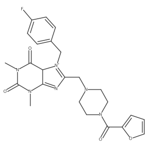 7-[(4-fluorophenyl)methyl]-8-[[4-(furan-2-carbonyl)piperazin-1-yl]methyl]-1,3-dimethyl-5H-purin-7-ium-2,6-dione结构式
