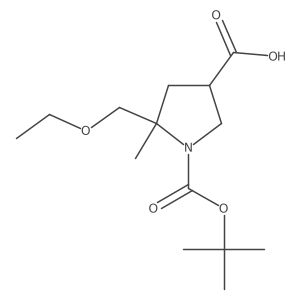 (5S)-5-(ethoxymethyl)-5-methyl-1-[(2-methylpropan-2-yl)oxycarbonyl]pyrrolidine-3-carboxylic acid结构式