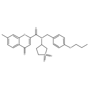 N-(1,1-dioxidotetrahydrothiophen-3-yl)-7-methyl-4-oxo-N-(4-propoxybenzyl)-4H-chromene-2-carboxamide结构式