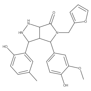 5-(Furan-2-ylmethyl)-4-(4-hydroxy-3-methoxyphenyl)-3-(2-hydroxy-5-methylphenyl)-1,2,3,3a,4,6a-hexahydropyrrolo[3,4-c]pyrazol-6-one Structure