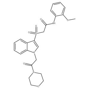 N-(2-methoxyphenyl)-2-((1-(2-morpholino-2-oxoethyl)-1H-indol-3-yl)sulfonyl)acetamide结构式