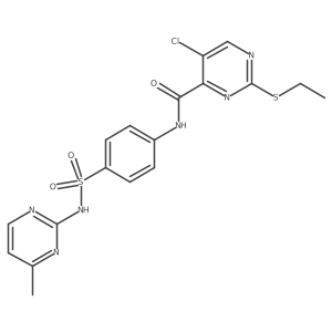 5-chloro-2-(ethylsulfanyl)-N-{4-[(4-methylpyrimidin-2-yl)sulfamoyl]phenyl}pyrimidine-4-carboxamide结构式
