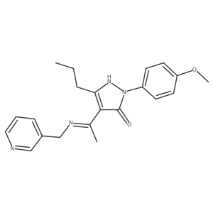(4Z)-2-(4-methoxyphenyl)-5-propyl-4-{1-[(pyridin-3-ylmethyl)amino]ethylidene}-2,4-dihydro-3H-pyrazol-3-one Structure